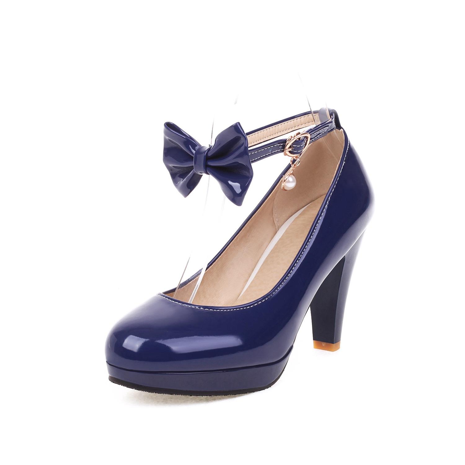 

Q/женские туфли на высоком каблуке, новые весенне-летние элегантные и элегантные однотонные туфли с низким берцем и легким носком 46 синий