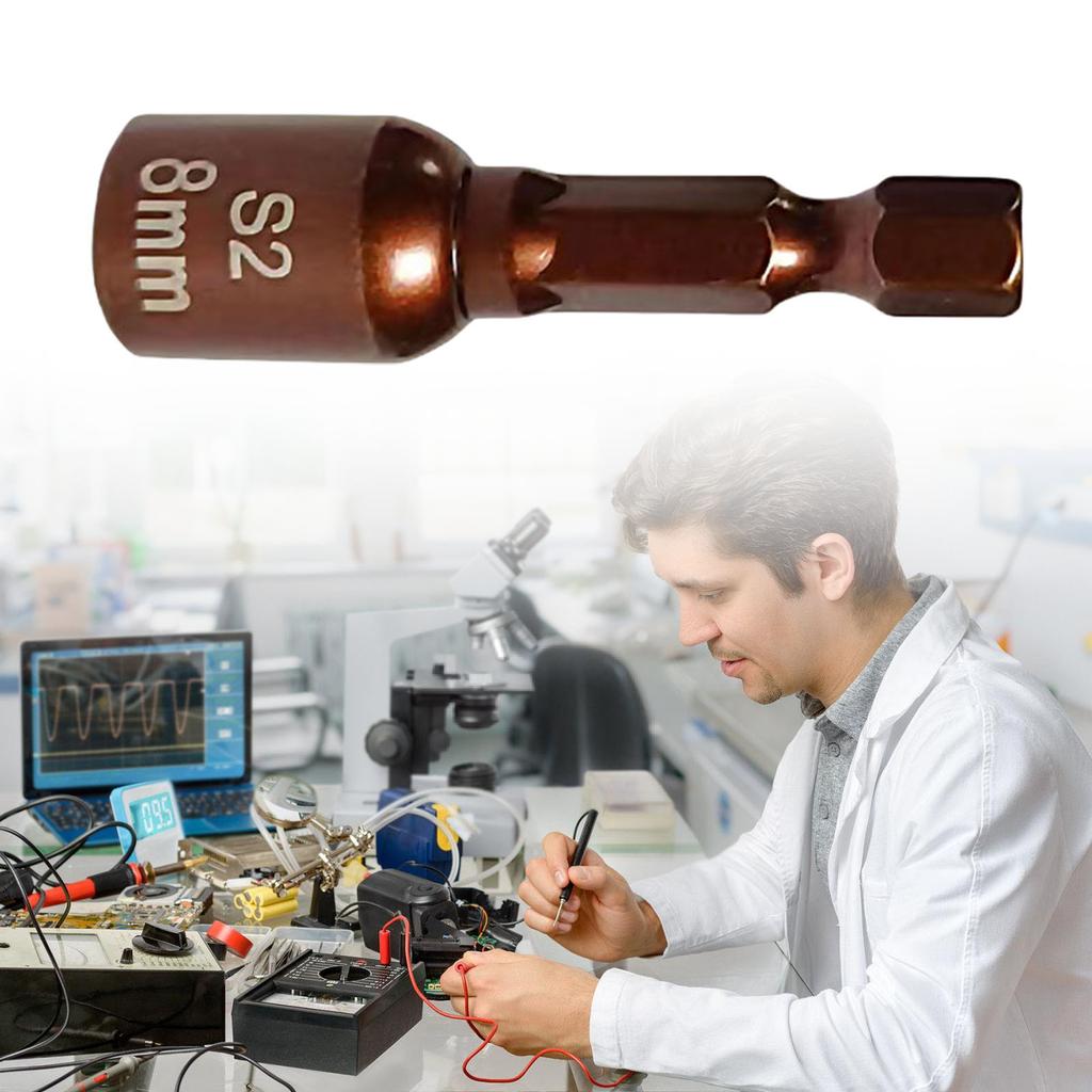 Set of 5/10 Strong Magnetic Drill Bit Nut Driver Socket Bits 1/4Inch Hex Shank Socket Adapter for Efficient Repair Work