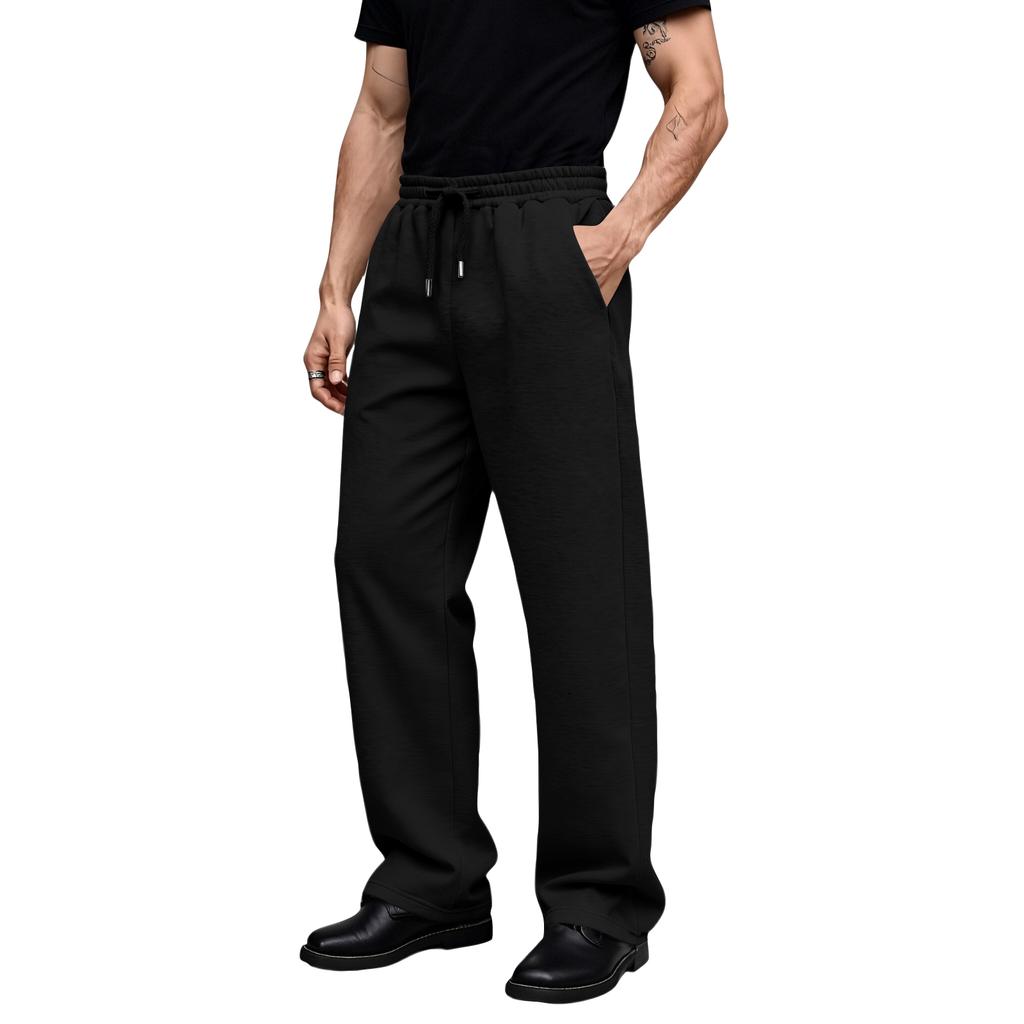 Men's Casual Sports Sweatpants Drawstring Straight-leg Trousers