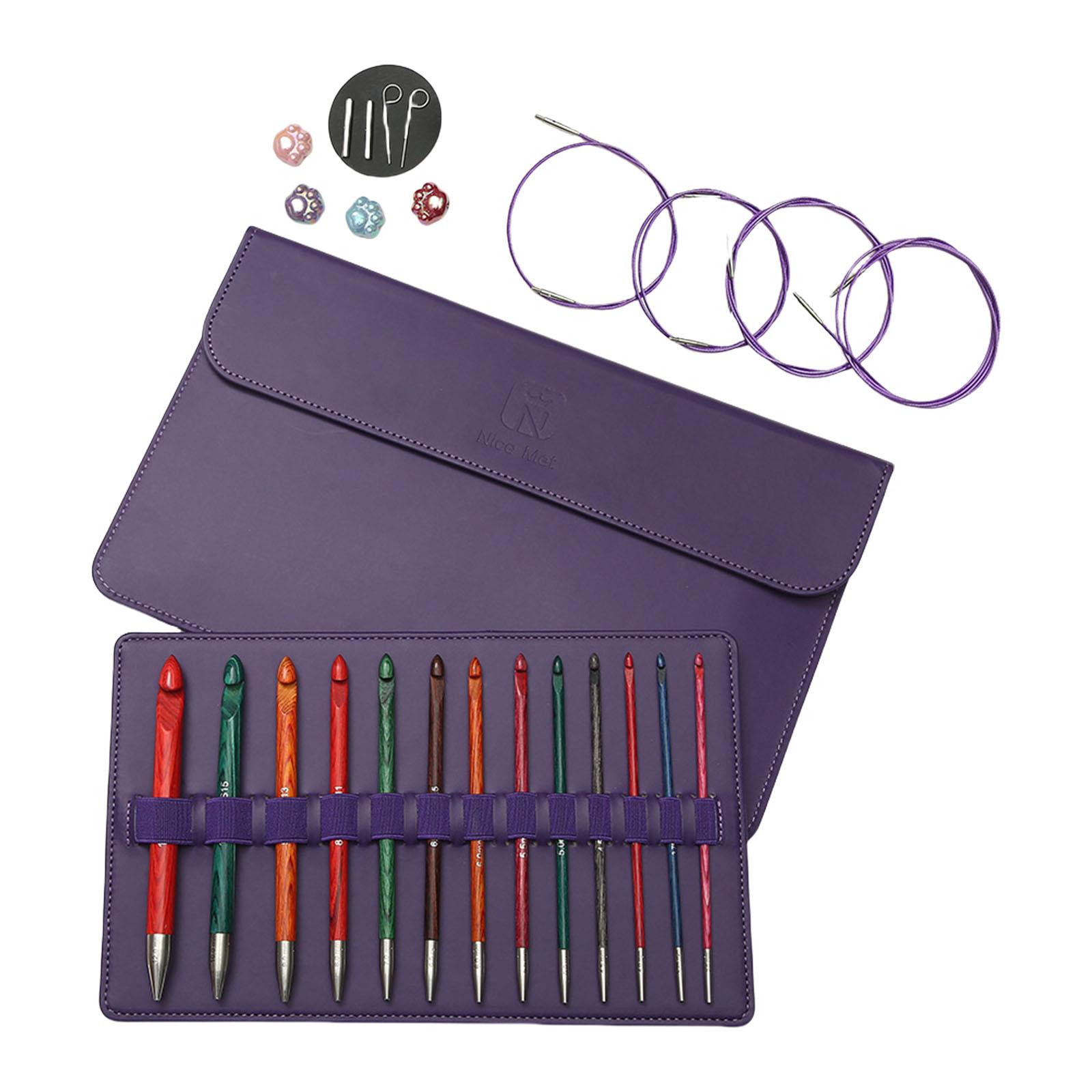 

Tunisian Crochet Hook Set 3.5mm-12.0mm Interchangeable Crochet Hook Set with Storage Bag Afghan Knitting Needle