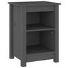 Table de chevet - Maison Exclusive - Bois de pin massif - Gris - 2 compartiments