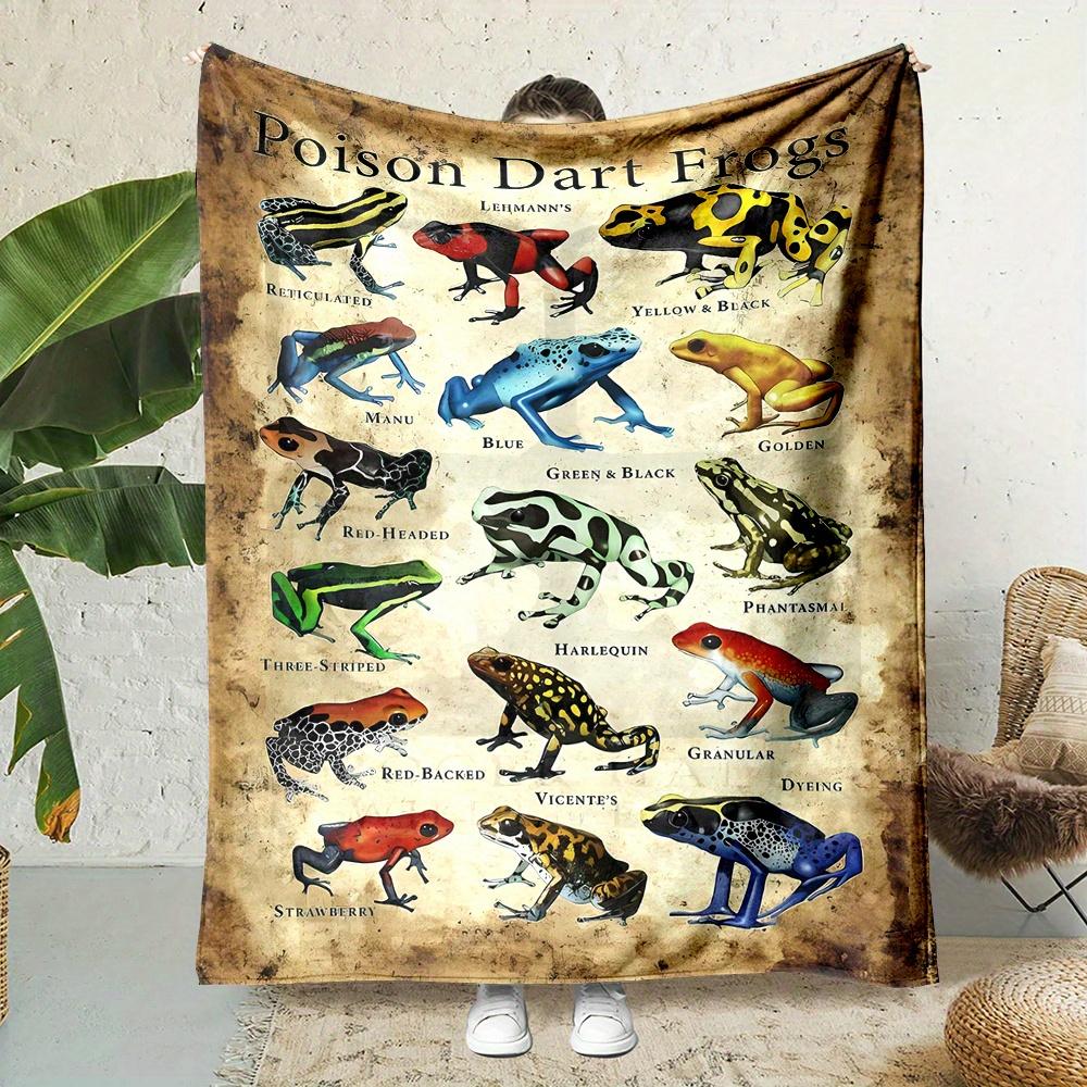 Tropical Frog Print Blanket  Reversible Rainforest Flannel for Vibrant Comfort Nature Lover Gifts  Jungle Decor 75x100cm