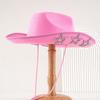 Classic Shiny Western Cowboy Hat Wide Brim Star Glitter Cowgirl Hat Cap Ethnic Style Summer Hat Costume Accessories