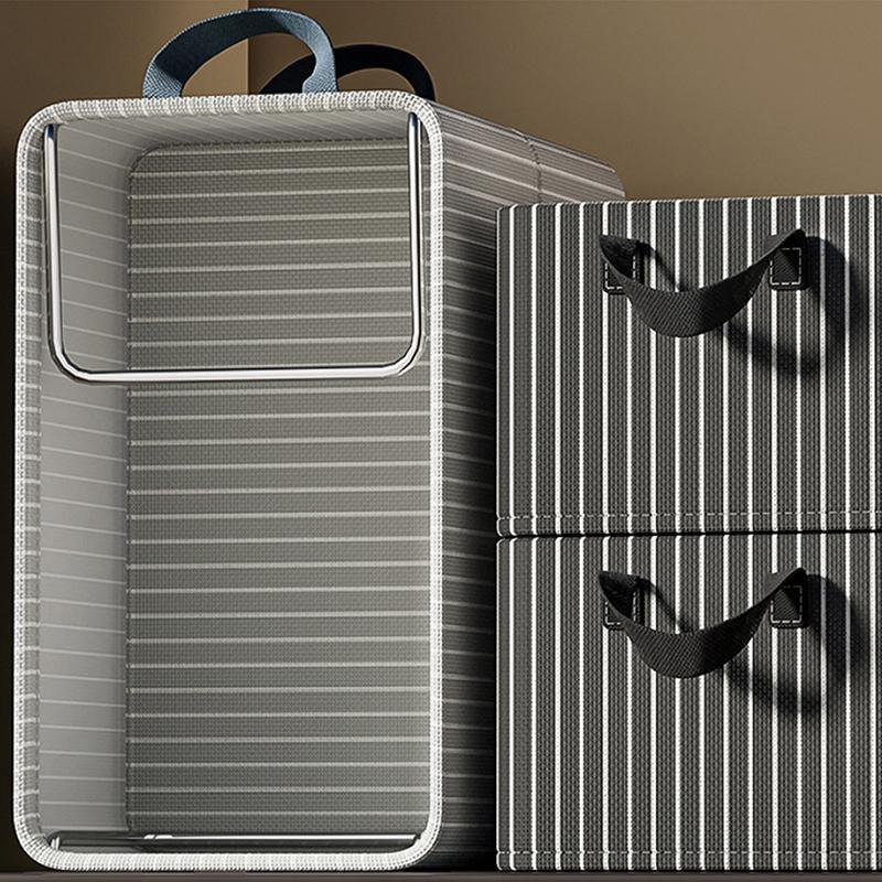 1pc Household Foldable Clothes Storage Box With Steel Frame Storage Box T-shirts And Trousers Storage Box