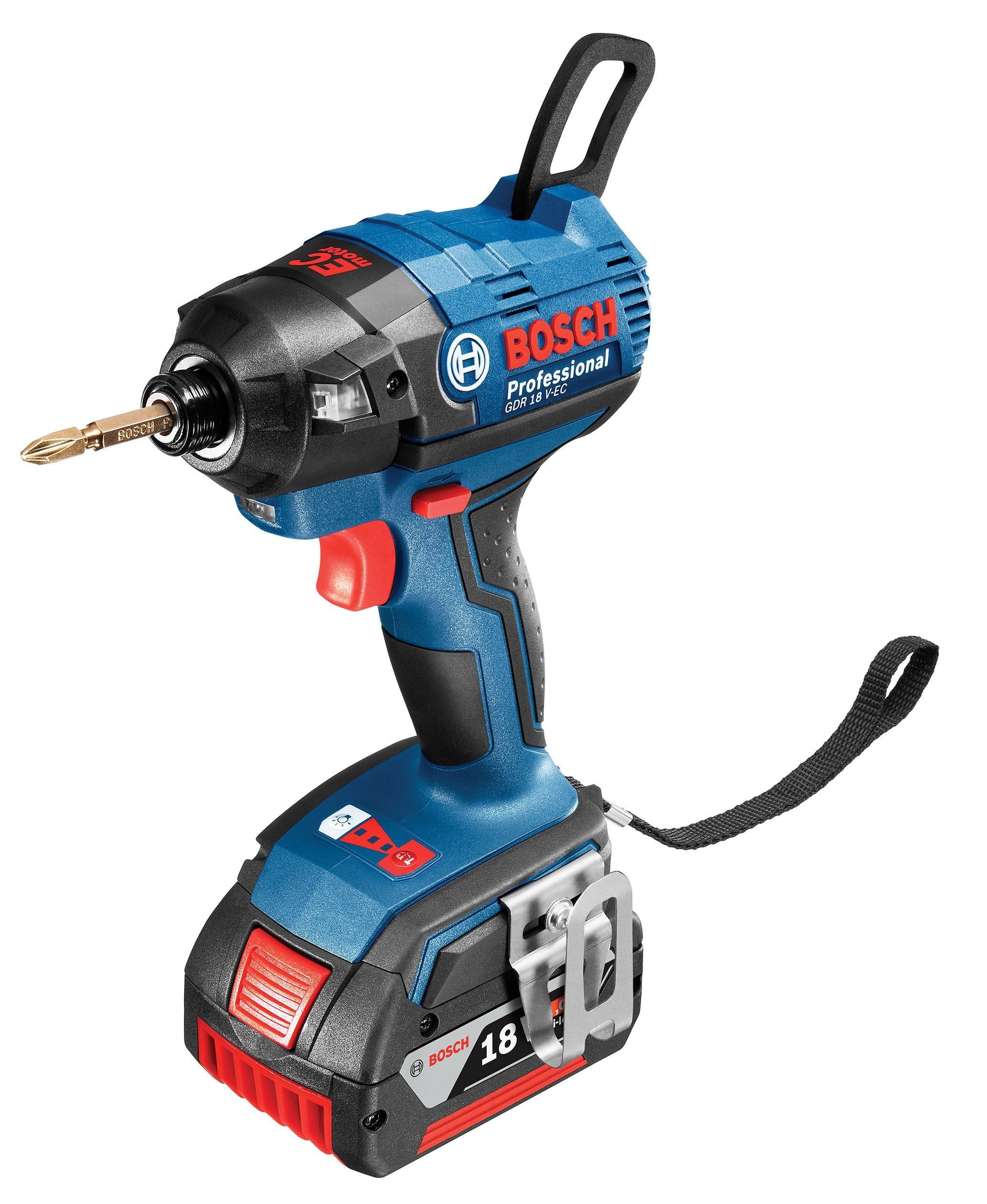 

Bosch Professional 18V Cordless Impact Driver x Carrying Case (6.0Ah 2, Charger, Included) GDR18V-EC6 синій