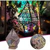 Grande Lampe sur Pied Étoile Polaire, Lampe sur Pied Décorative Bohème, Lampe Creuse à Projection 3D Colorée LED, Lampe Rétro Diamant, Convient pour la Maison, la Fête, Noël