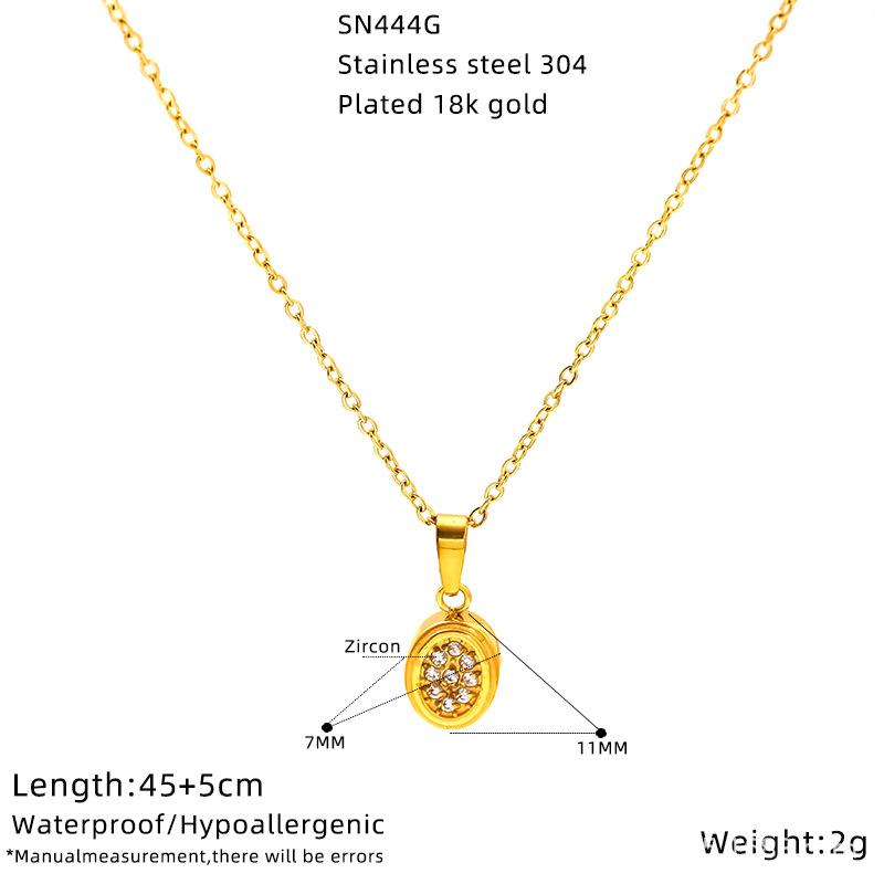 Premium Titanium Steel Necklace Female Simple Pentagram Geometric Diamond Clavicle Chain