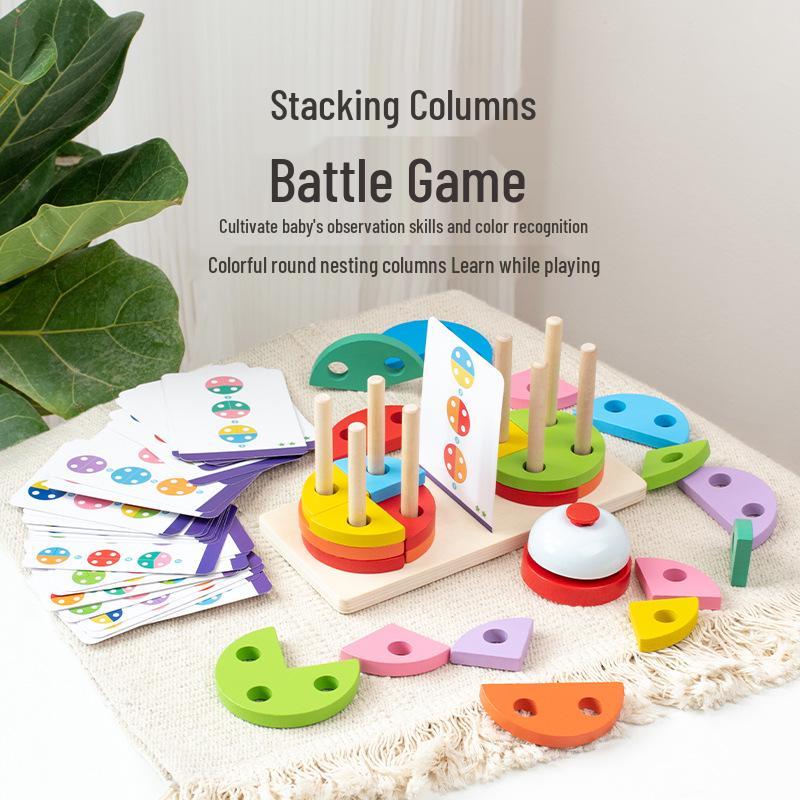 

Children s Educational Wooden Rainbow Puzzle Blocks Set