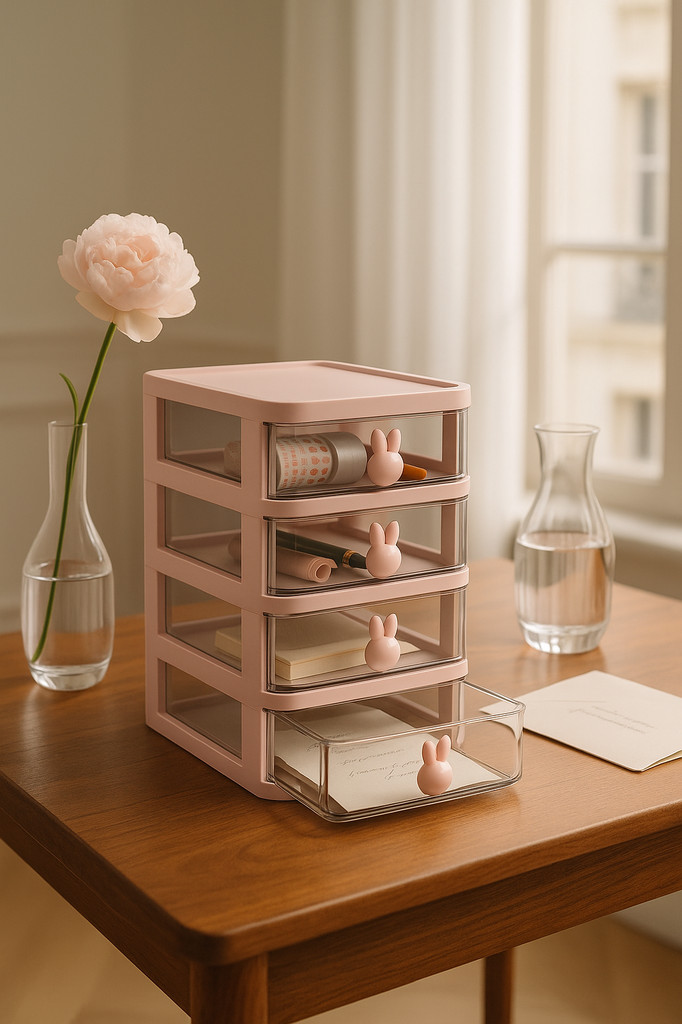 Drawer Desktop Storage Box Cosmetics Desk Dormitory Stationery Finishing Storage Box Desk Rack Artifact