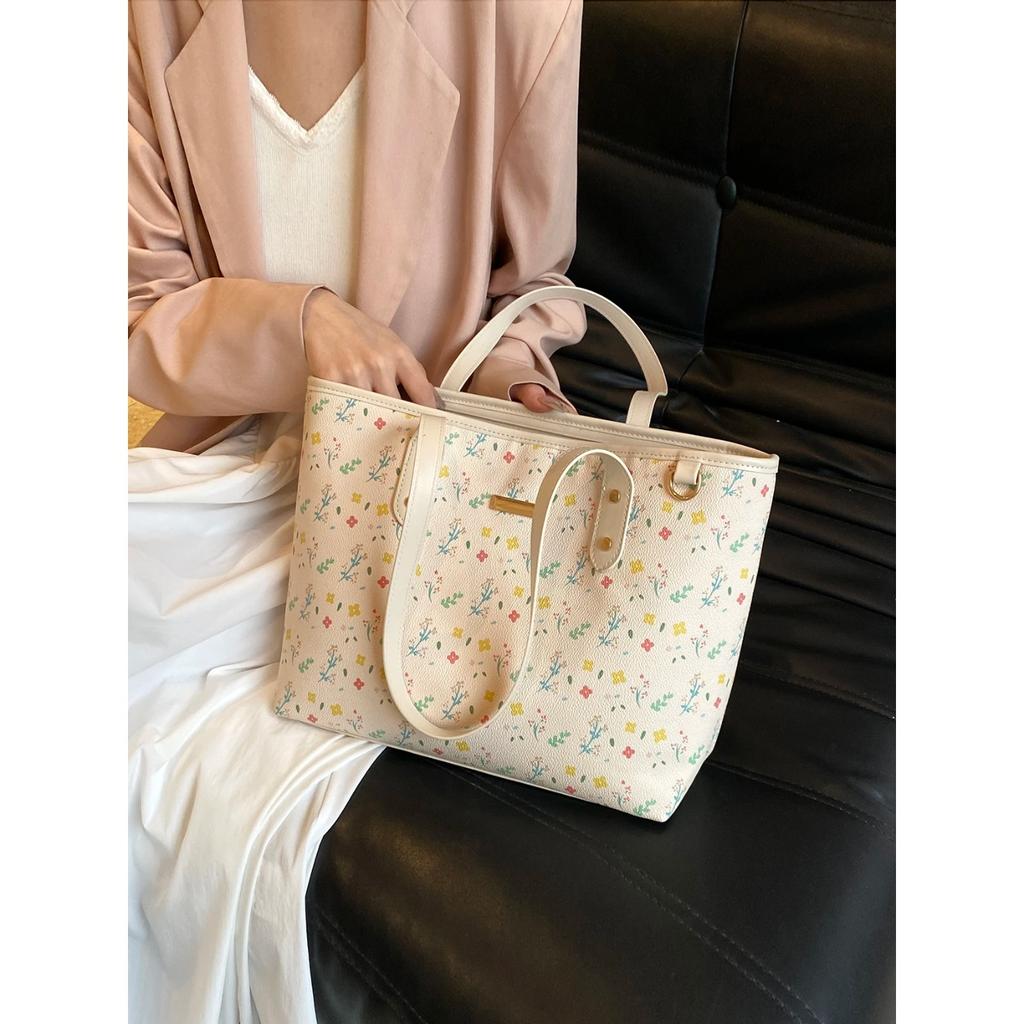 Wysokiej Jakości Teksturowana Duża Torba z Uchwytem Górnym Moda Damska Duża Pojemność Dojazdy Torba na Ramię Tote Kreatywna Drukowana Saszetka na Zakupy