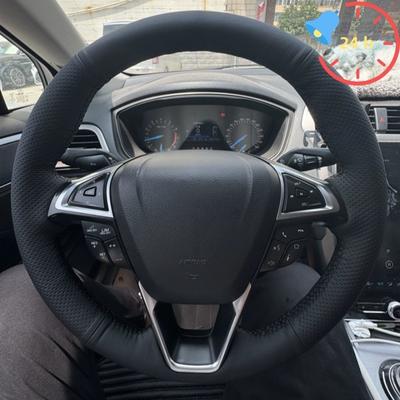 Handgenähte Lenkradabdeckung Anti-Rutsch Verschleißfest Leder Für Ford Mondeo Fusion 2013- EDGE 2015-