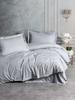 Bedding Set - 1 Duvet Cover 140 X 200cm + 1 Pillowcase 60 X 60 Cm - Satin - Grey Stripes Print