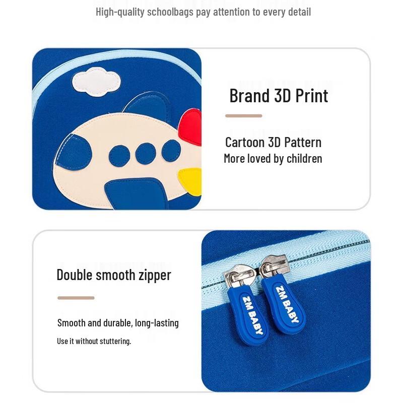 Cartoon 3D Airplane Kids Backpack