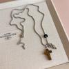 Spotted Tiger Eye Stone Mushroom Brown Heart Star Cross Flower Pendant Long Clavicle Chain Necklace Women Exquisite Accessories