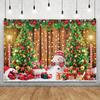 Winter Snowflake Christmas Photography Backdrop Decor Xmas Pine Tree Snowman Glitter Merry Christmas Party Photo Background Prop