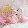 Cake Topper Pink Flamingo Decor for Wedding Party Supplies DIY Home Cake Decor Decor