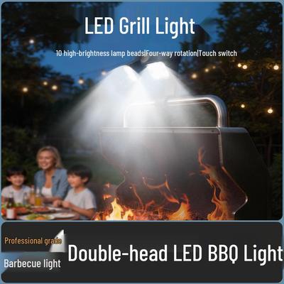360° Rotating Bendable LED BBQ Grill Light - 10 Strong LEDs for Outdoor or Night Market Use