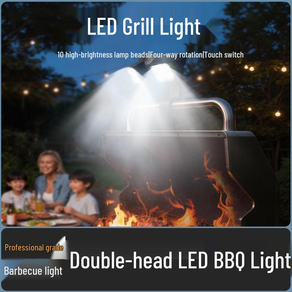360° Rotating Bendable LED BBQ Grill Light - 10 Strong LEDs for Outdoor or Night Market Use Customizable, Inquiry Available