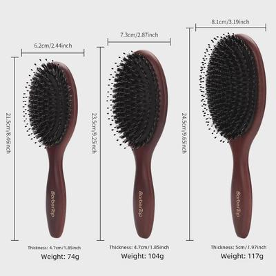 New Style Solid Wood Pig Bristle Air Cushion Massage Comb with Round Teeth