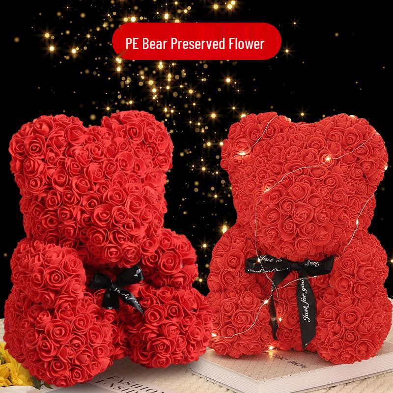 High-Grade Rose Foam Bear Gift - Perfect for Valentine's Day, Anniversaries, and Birthdays
