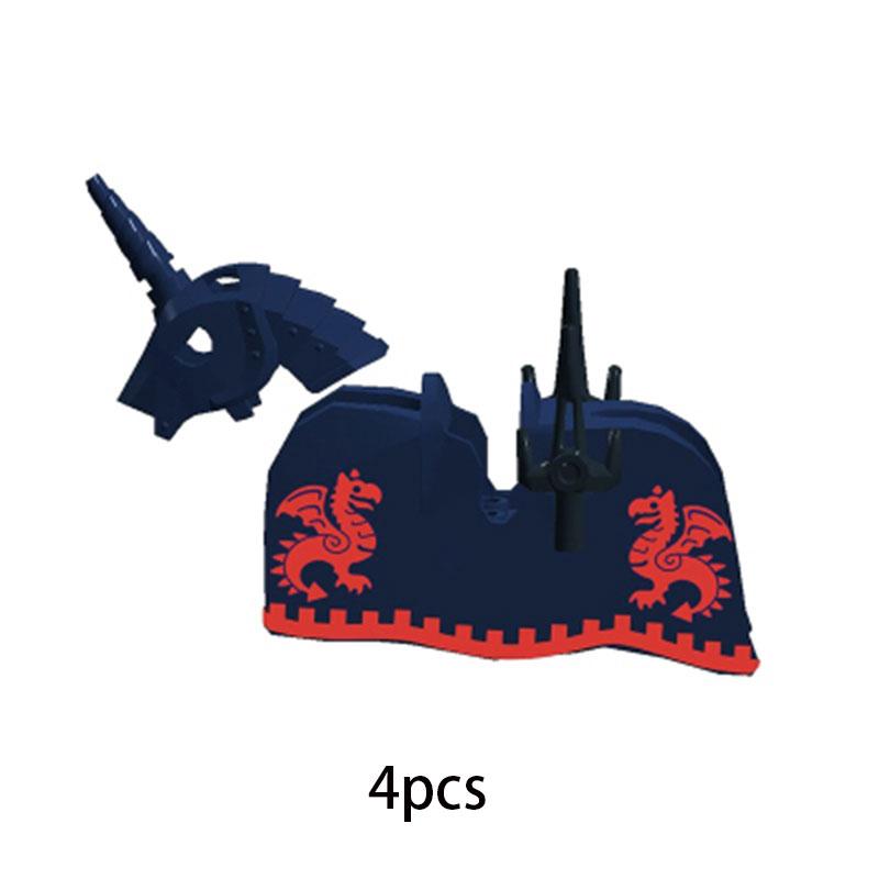 MOC Medieval Military Series Castle Roman Knight Horse Saddle Soldiers War Horses Building Block Accessories Kids Education