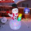Inflatable Christmas Snowman LED Light Large Blow Outdoor Decoration with Up Snowman with Black Hat