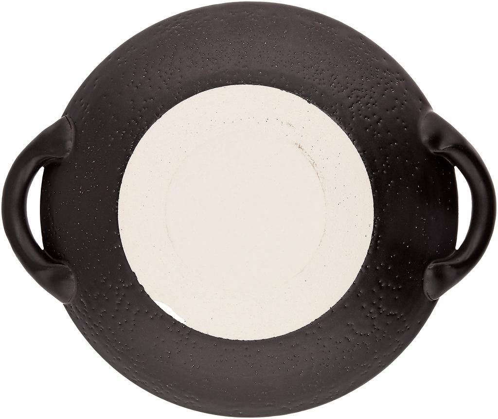 Saji Pottery Banko Ware Direct Flame Ceramic Plate with Handle, Small, Black Droplet Design, 33-101