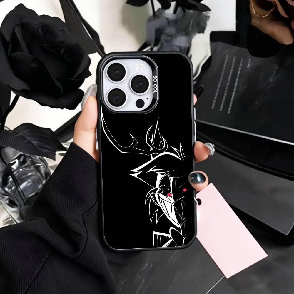 COOL H-HazbinS H-Hotels A-AlastorS Phone Case For iPhone17,16,15,14,13,12,11 Plus,Pro Max Colored Silver Plated Inside Cover