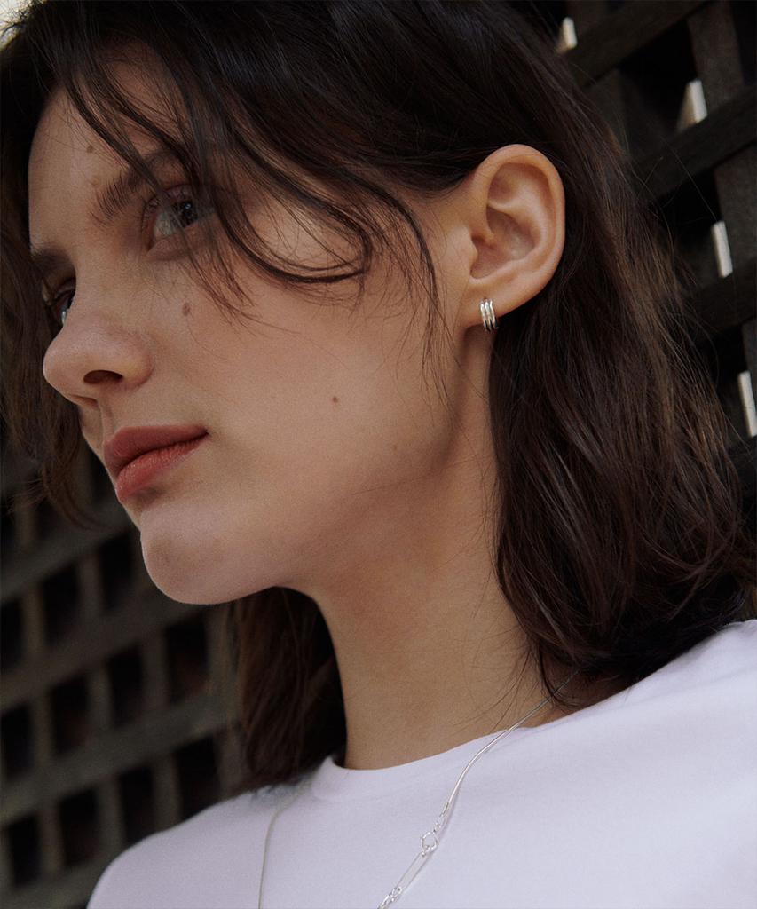 Verte [925 Silver] Deux.Silver.183 / Fort Earring (Silver)