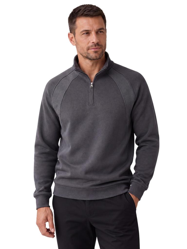 AIOPESON Half Zip Katoenmix Sweatshirts Opstaande Kraag Geribbelde Manchetten Raglanmouw Casual Sport Heren Herfst Winter Warm Pullover