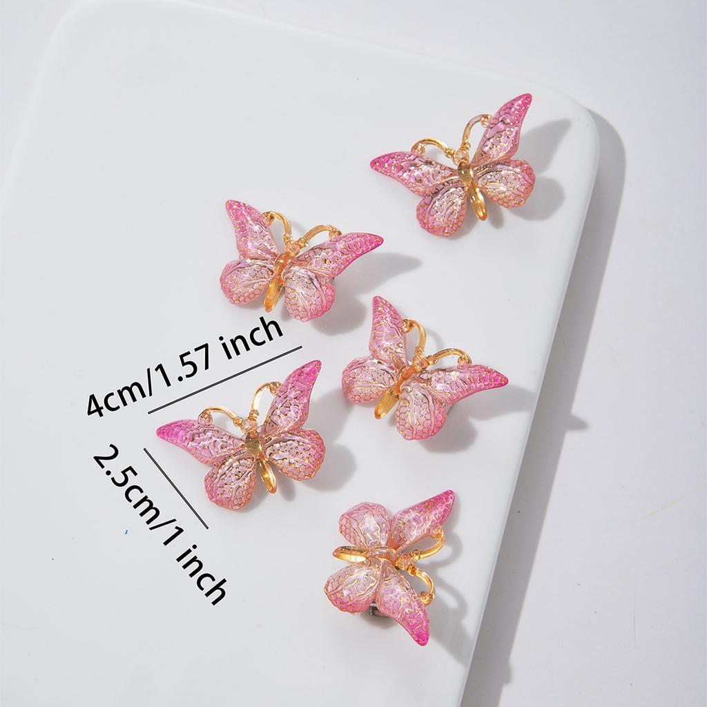 5PCS Sweet Macarons Gradient Color Cute Butterfly Girl Hairpins Women Headwear Princess Barrette Girls Hair Accessories