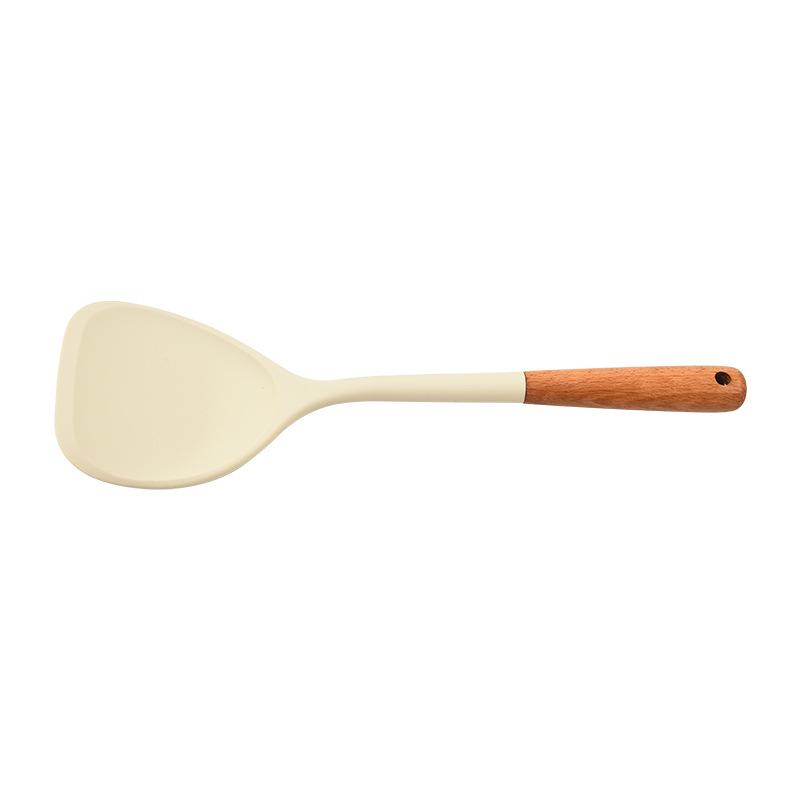 Nordic Style 4-Piece Silicone Kitchen Tool Set with Wooden Handles