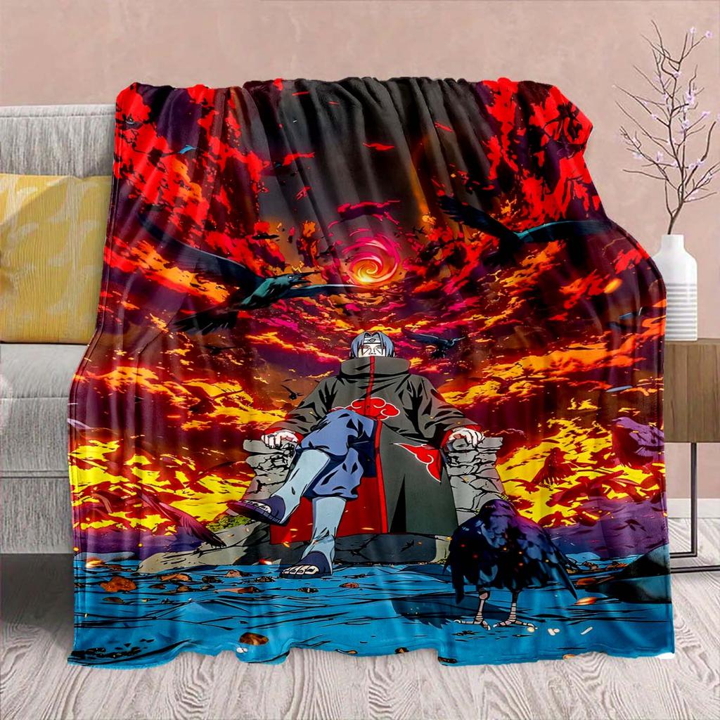 Naruto Anime Flannel Blanket - Soft Warm Perfect for Sofa, Bedding Camping Travel Office Home Decor -QJY