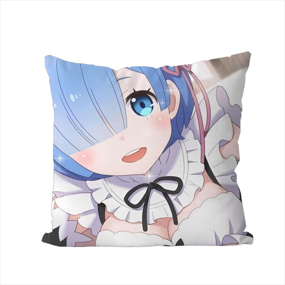 

ReZero Rem Pillow Case For Car Sofa Decorative Home Doublesided Print Plush Square Throw Pillow Cushion Cover 30x30cm