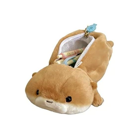 Amuse Otter Usoyan Pen Pouch Usoyan Case Stuffed Pencil Case Animal Pen Case Cute Fluffy Sewn Wrapped Pencil Case Cute Otter Large Capacity Pen Case