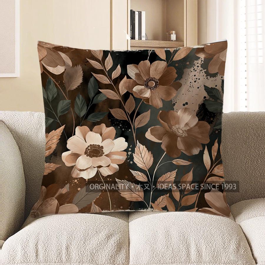 2D Floral Patterned Cushion Covers For Elegant Home Pattern Cushion Cover Suitable For Sofa Bedroom Car Pillow Cover