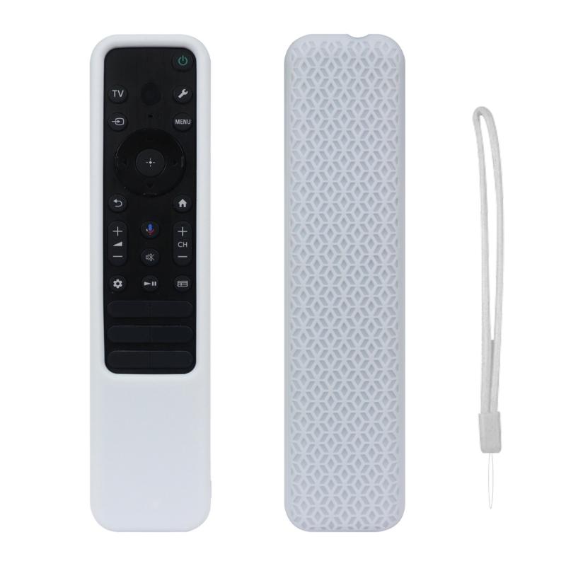 Soft Silicone Remote Cover Not  Dust Silicone Cover Neck Straps Remote Holder Child Proof Remote Case for TX810U/810P белый
