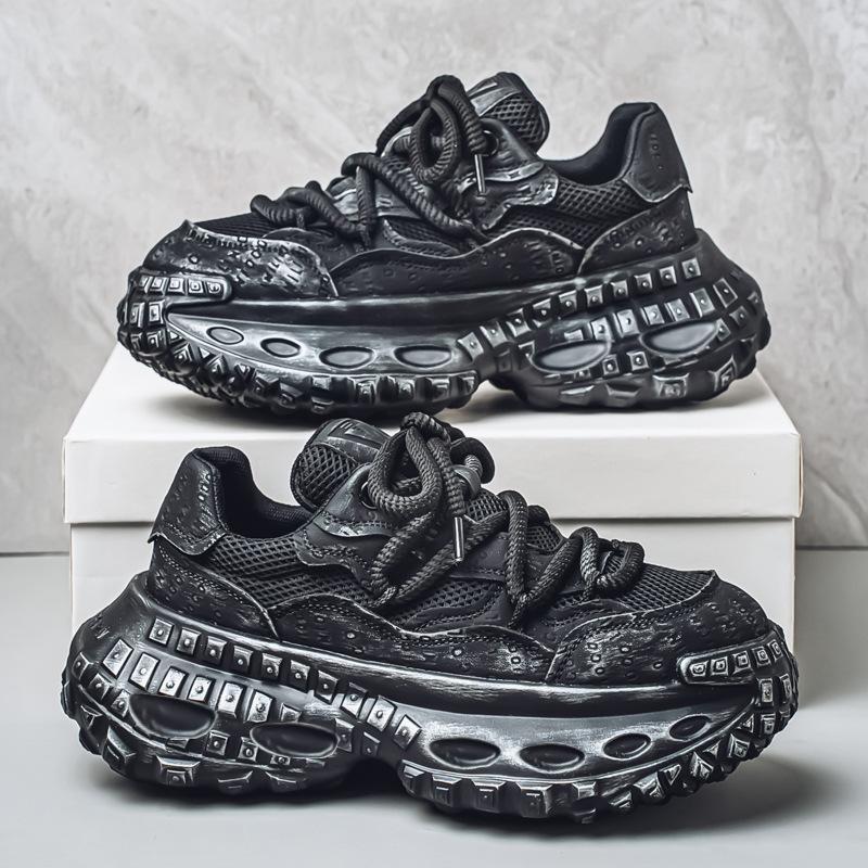 High Quality Casual Platform Shoes New Men s Fashion Cross Tied Vulcanized Shoes Comfortable Outdoor Non Slip Platform Sneakers 39