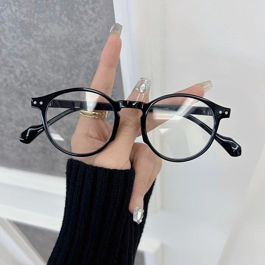 Retro Round Glasses Women Men Brand Circular Vintage Eyeglasses Frame Male Clear Lens Mirror Outdoor Transparent Lens