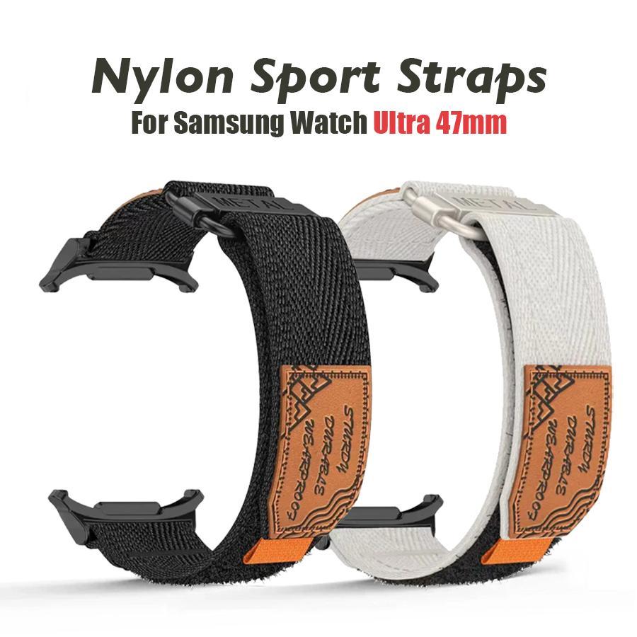 Galaxy Watch Ultra 47mm Cinturino Senza Spazi per Samsung Galaxy Watch Ultra 47mm Cinturino Nylon Loop Donna Uomo Fibbia Acciaio Inossidabile Cinturini