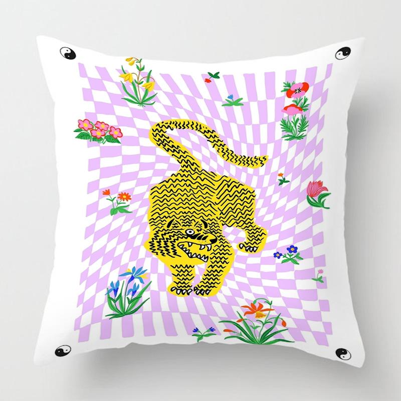 Abstract Art Animal Theme Throw Pillow Cover 20x20 inch Cushion Cover Cafe Sofa Decorative  throw pillow covers short plush