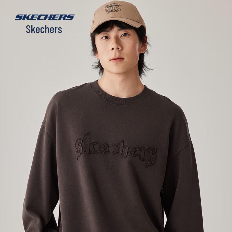 Skechers Unisex Loose Fit Pullover Sweatshirt with Applique L 100