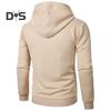 Men Fall Winter Hoodie Solid Color Drawstring Long Sleeves Jacquard Design Hooded Elastic Cuff And Hem Thin Daily Wear Casual Sport Top
