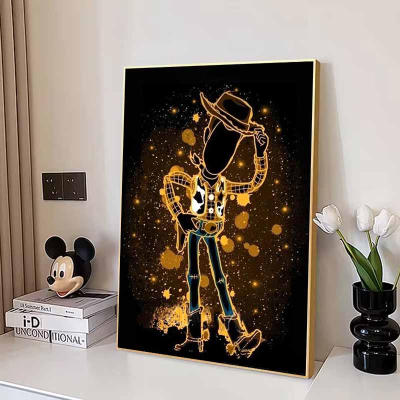 Disney Diamond Painting Woody Neon Silhouette Art Illustration Mosaic Art DIY Cross Stitch Embroidery Set Full Diamond Home Decor Gift