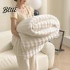High Density Flannel Texture Thickened 3D Bubble Plush Blanket Throw Soft Rabbit Fur Thermal Nap