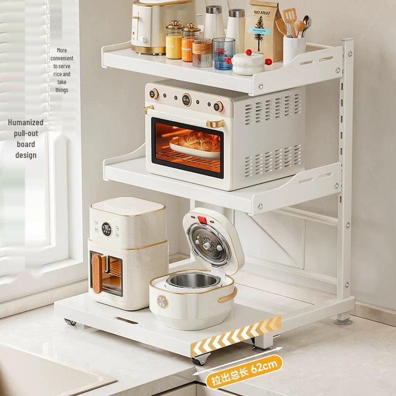 Multi-Functional Kitchen Microwave and Rice Cooker Storage Rack