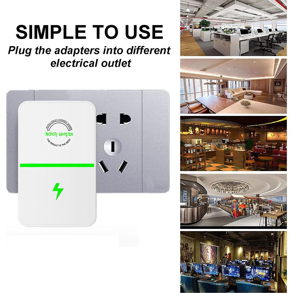 Power Energy Electricity Saving Box Socket Power Factor Saver Device Household Electric Saver 90V-250V US/EU/UK Adapter
