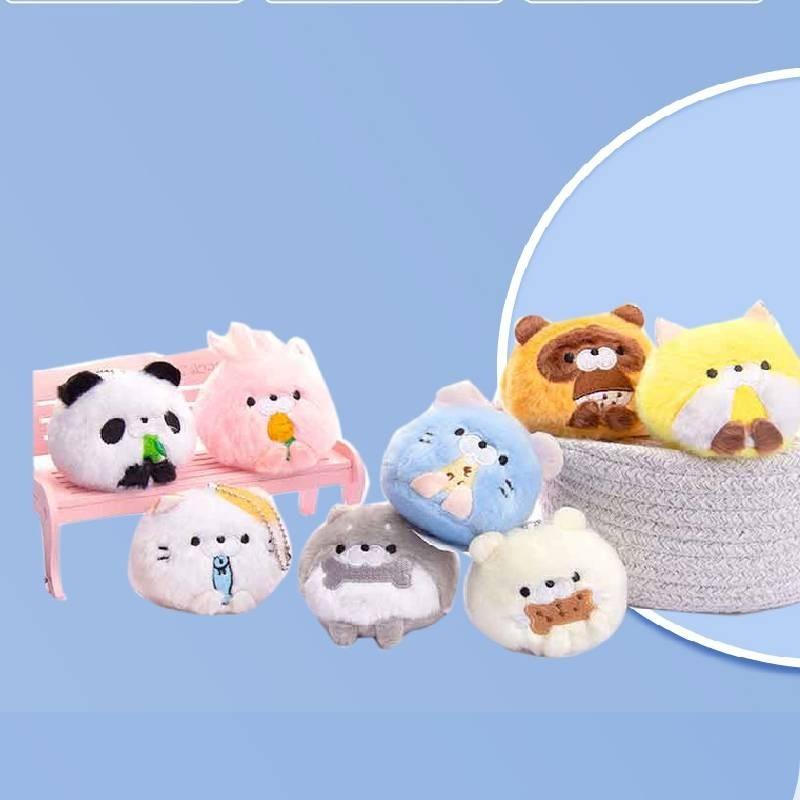 Cute Fluffy Cat Rabbit Plush Toy Stress Relief Hamster Raccoon Lili Cat Pendant Doll Wholesale Female