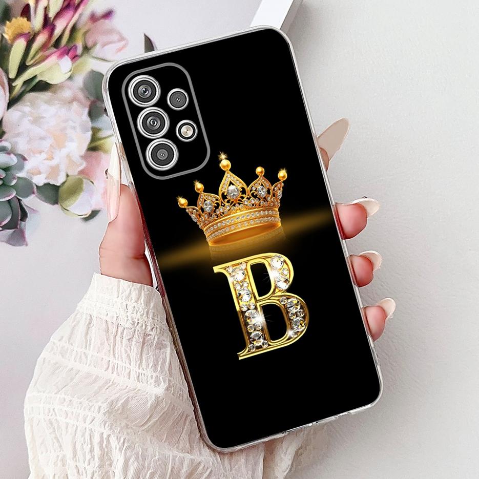 For Samsung Galaxy A13 4G Case SM-A135F Luxury Crown Letters Cover Soft Silicone Phone Case For Samsung A13 A 13 5G A136B Fundas