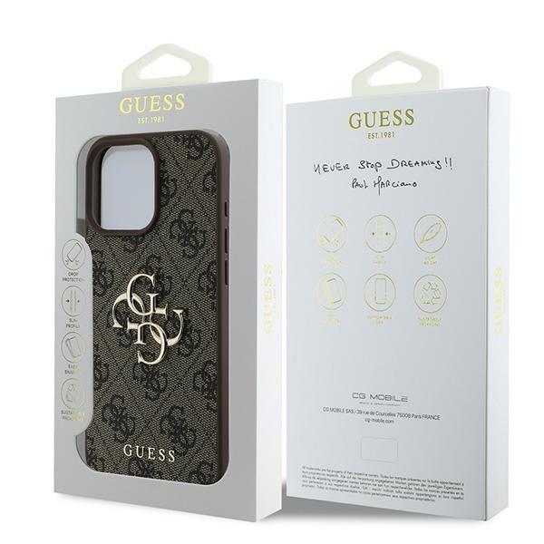Guess Guhcp16L4Gmgbr Iphone 16 Pro 6.3 Brązowy/Brown Hardcase 4G Duże Logo